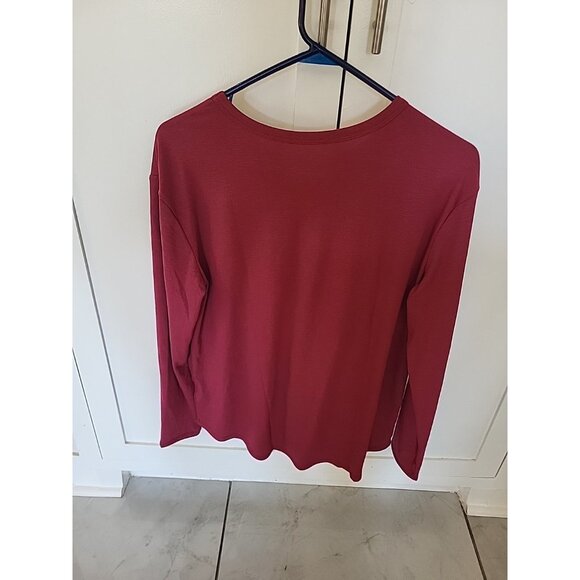 Juniors' SO Long Sleeve Crewneck Tee Top T-Shirt Velvet Berry Size Large - Picture 4 of 4